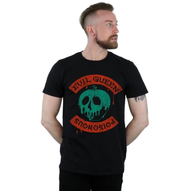 Disney Men Poisonous Skull Apple T-Shirt in Black Size: Small Black S Male 5059400745153