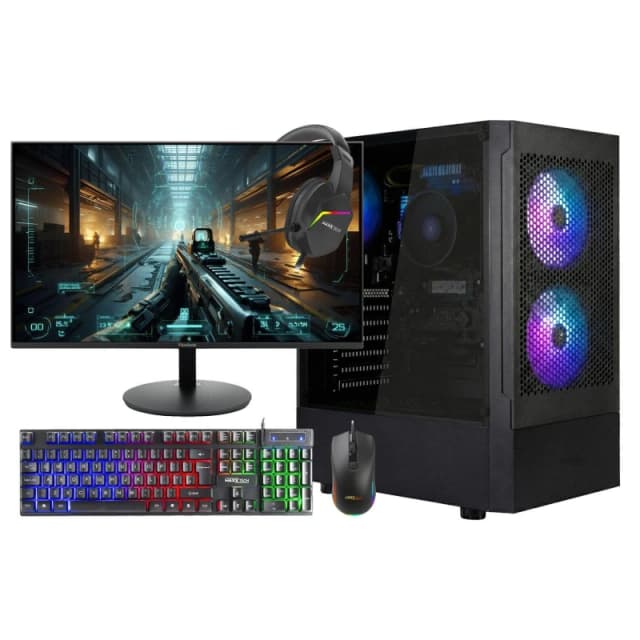 Entity Entity Excalibur Core Gaming PC Bundle - AMD Ryzen 5 5500GT 16GB 512GB SSD - Black unisex One Size