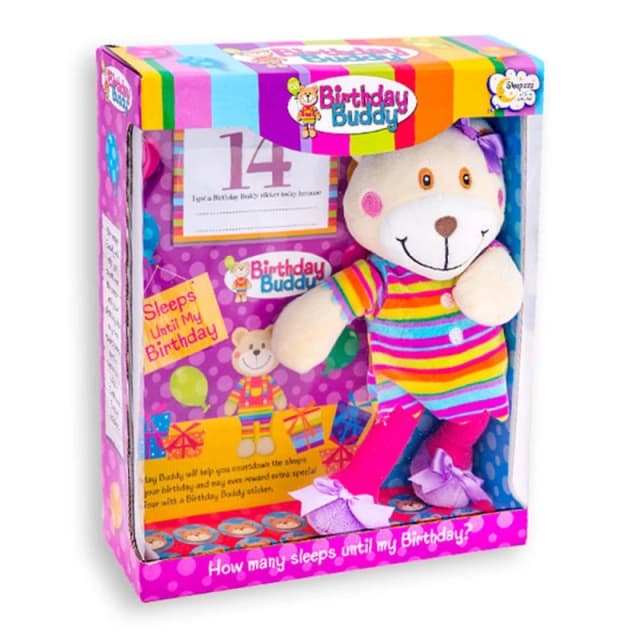 Aquarius Birthday Buddy Count Down Birthday Bear Toy, Birthday Buddy - Girl