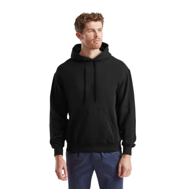 Fruit Of The Loom Fruit of the Loom Men Cotton Hoodie in Black Size: Small Black S Male 5063693918378