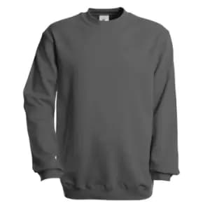 B&C Unisex Set In Modern Cut Crew Neck Sweatshirt (2XL) (Steel Grey)