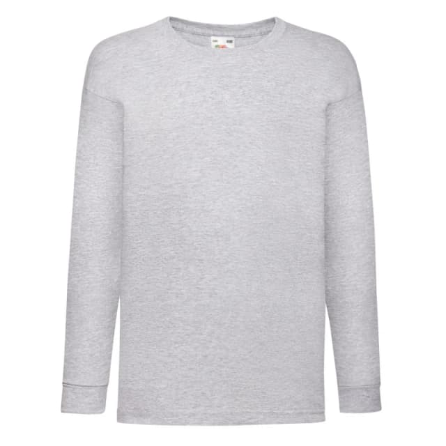 Fruit Of The Loom Value Heather Long-Sleeved T-Shirt Grey unisex