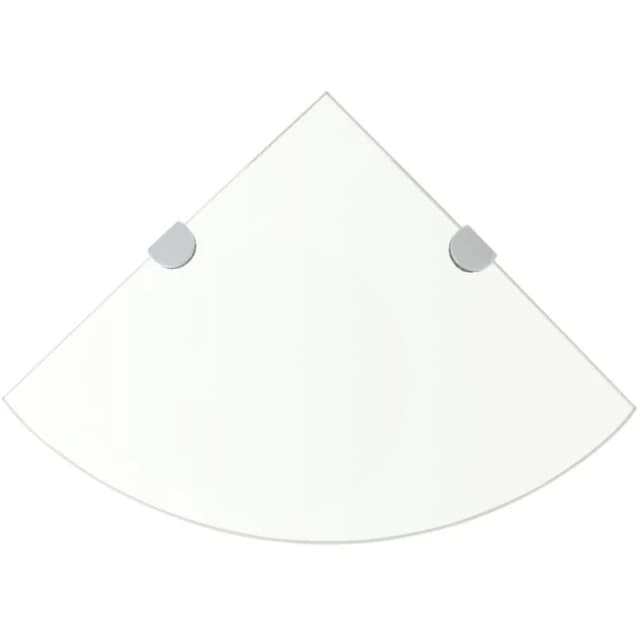 VIDAXL Vidaxl - Corner Shelf with Chrome Supports Glass Clear 35x35cm 243853