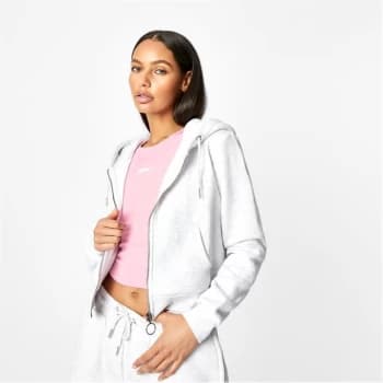 Slazenger x Sophia & Cinzia Cropped Hoodie - Ice Grey Marl