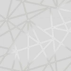 Holden Decor Palladium Geometric Apex Metallic Grey Wallpaper Paper