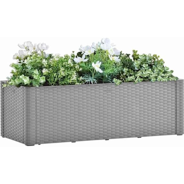 VIDAXL Garden Raised Bed with Self Watering System Grey 100x43x33cm Vidaxl 8720286817377