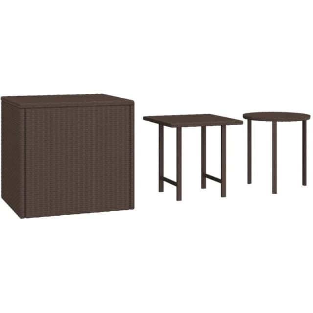 VIDAXL Side Tables 3 pcs Brown Poly Rattan Vidaxl 8720845678920