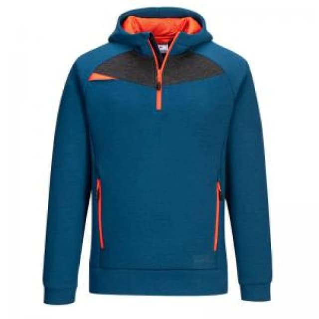 Portwest DX4 Quarter Zip Hoodie DX467MBRL Colour: Metro Blue