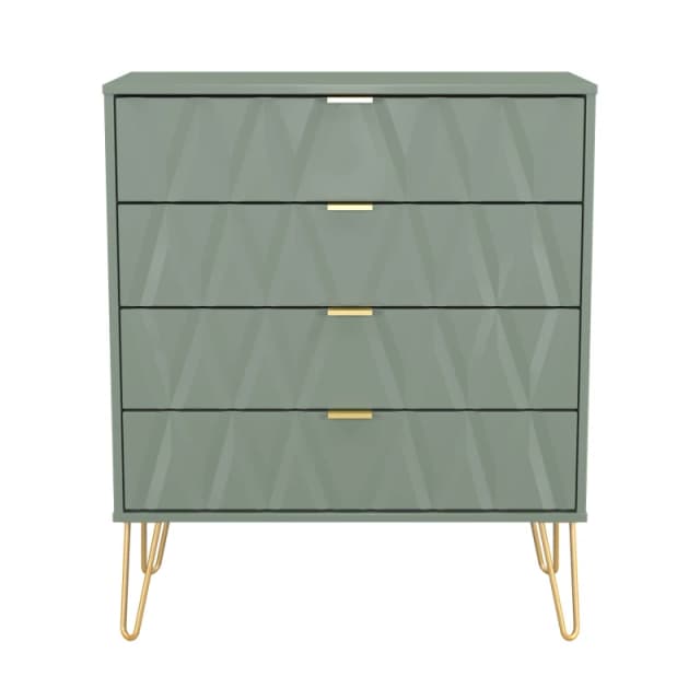 Ready Assembled 2 U Dallas 4 Drawer Chest (Ready Assembled) in Pale Green Size: Medium Pale Green Unisex Medium
