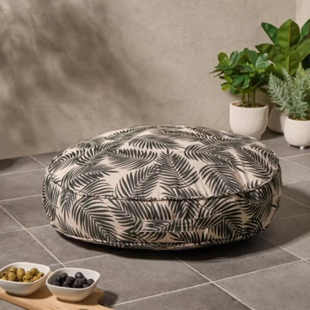 OHS OHS Large Outdoor Cushion Round Decorative Floor Garden Water Resistant in Black One Size Unisex 5027434209132