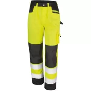 Result Safeguard Adults Unisex Hi Viz Cargo Trousers (Pack Of 2) (S) (Hi-Vis Yellow) - Hi-Vis Yellow