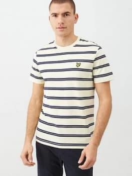 Lyle & Scott Wide Double Stripe T-Shirt - Buttercream