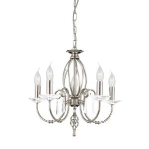 5 Light Chandelier Polished Nickel Finish, E14