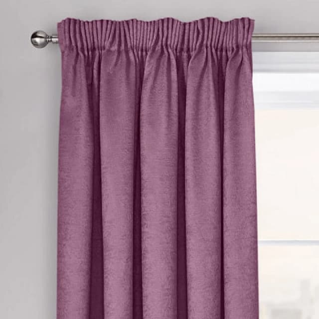 Velosso Westwood Dimout Pencil Pleat Curtains in Mauve Size: 117cm width x 183cm drop Mauve Unisex 117cm width x 183cm drop