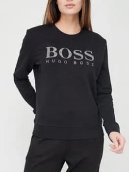 Hugo Boss Metallic Logo Sweatshirt Black Size XS Women