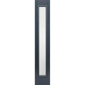 Frosted External Glazed Anthracite Grey GRP 1 Lite Sidelight - 356 x 2032mm
