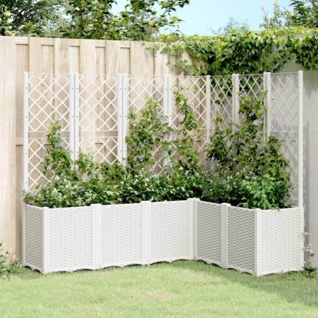 VIDAXL Vidaxl - Garden Planter with Trellis White 160x120x140cm pp 8721012410862