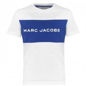 Marc Jacobs Logo Block t Shirt - White/Blue N48