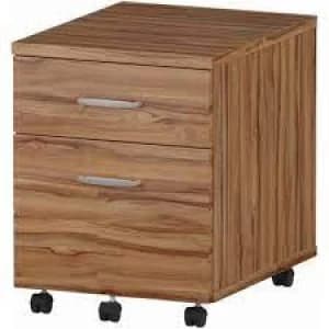 Trexus 3 Drawer Mobile Pedestal 430x500x510mm Walnut Ref I000125