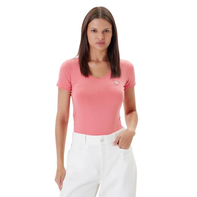 Guess Womens T-Shirt Guess Mini Triangle Rose Female XS