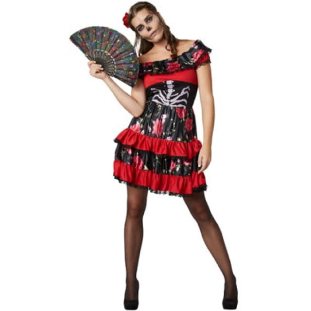 Tectake Spooky Senorita - Halloween Fancy Dress Costume For Her 302010 - Black/red S