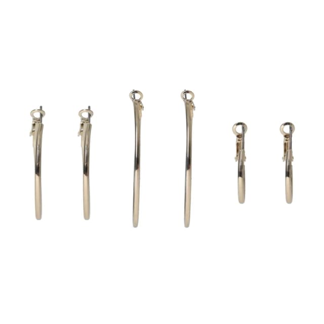 Miso 3 Pack Mix Hoops - Gold Gold One Size