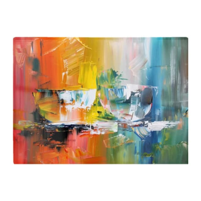 Warren Reed Designer Impressionist's Palette: Colorful Abstraction Chopping Board