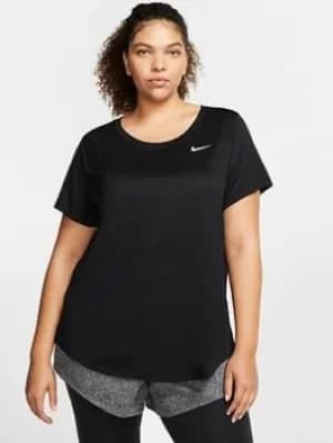 Nike Training Dry Tee (Curve), Black, Size 26-28=3X, Women