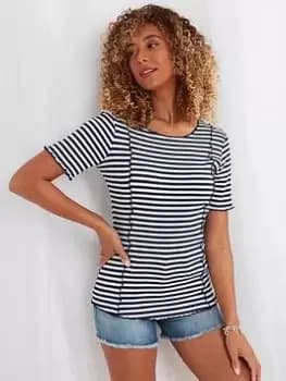 Joe Browns Joe Browns Simple Stripe T-Shirt - White, Size 12, Women