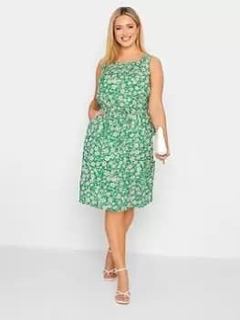 Yours Woven Sleeveless Green Ditsy, Green, Size 16, Women