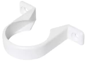 Floplast White Solvent Weld Waste Pipe Clip (Dia)40mm, Pack Of 3