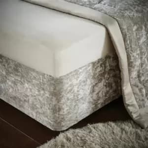 Catherine Lansfield Crushed Velvet Divan Base Wrap, Natural, King