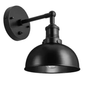 Industville Brooklyn 8" Dome Wall Light / Black and Copper Holder