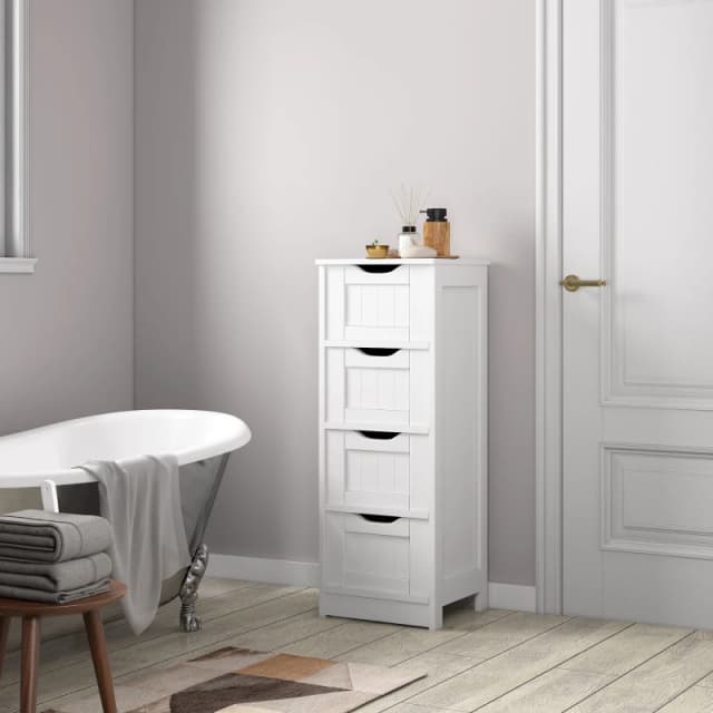 Mcc Direct 4 Drawer Bathroom Storage Unit Toby White TOBYWHITE