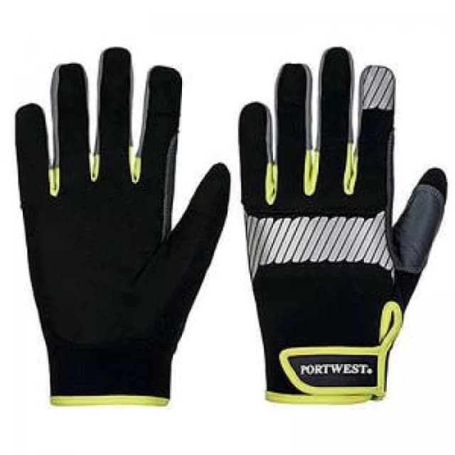 Portwest PW3 General Utility Work Gloves A770BKYXXL Colour: Black / Yellow