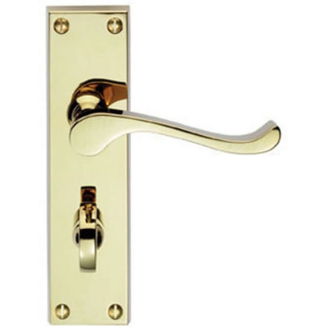 Loops PAIR Victorian Scroll Handle on Bathroom Backplate 155 x 41mm Polished Brass Metallics