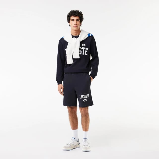 Lacoste Flocked Fleece Sweatshirt - Blue Blue XS