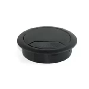 Emuca PC Computer Desk Plastic Grommet 60mm - Black, Pack of 1
