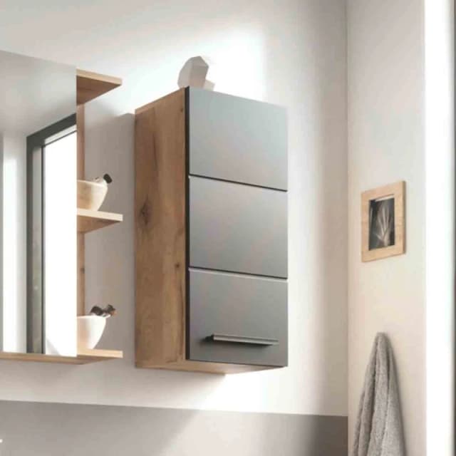 SO'HOME Vera Wall Cabinet Black/Natural ONE SIZE