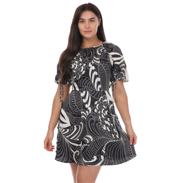 Ted Baker Faridda Printed Puff Sleeve Printed Mini Dress Black female 8