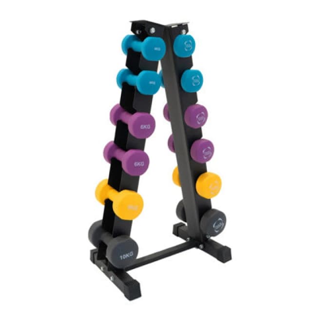 Monstershop Neoprene Dumbbells Set with Rack in Black Unisex