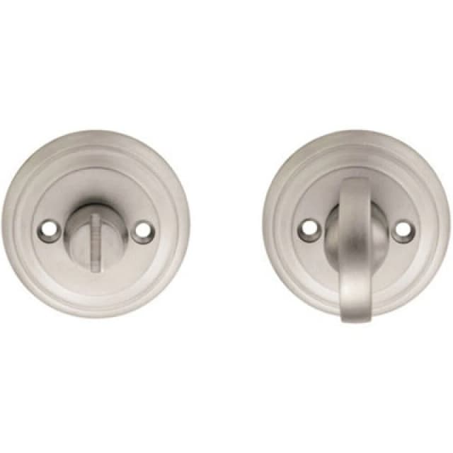 Loops Bathroom Thumbturn And Release Handle Reeded Design 55mm Dia Satin Chrome Multi unisex
