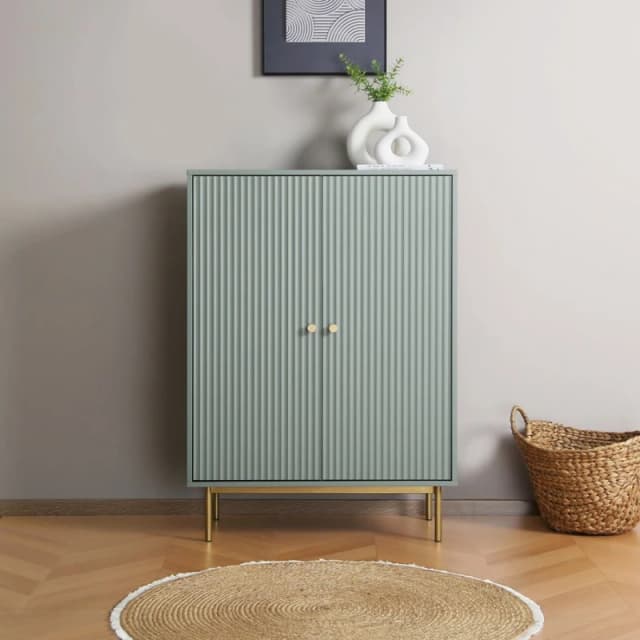 Home Garden Direct Devon - Highboard Storage Cabinet - Sage in Green Green Unisex