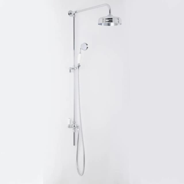 Milano Hudson Reed Victorian Grand Shower Riser Kit with Diverter with Fixed Shower Head and Handset - Chrome sbrr002cw