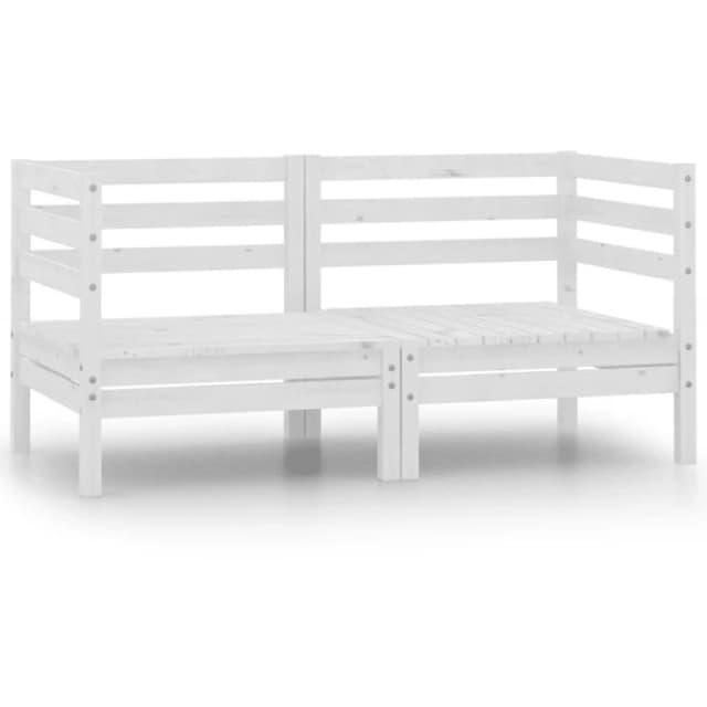 VIDAXL Garden Corner Sofas 2 pcs White Solid Pinewood Vidaxl 8720286658970