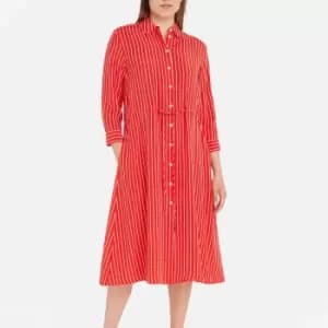Tommy Hilfiger Striped Cupro Midi Shirt Dress - IT 38/UK 10