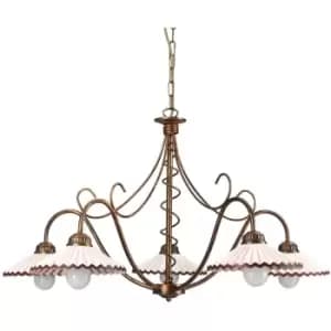 Onli Rosina Multi Arm Pendant Ceiling Light, Glass Shades, 5x E14