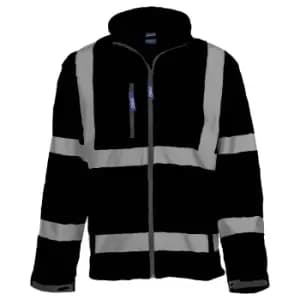 Yoko Mens Hi-Vis Sofshell Jacket (4XL) (Black)