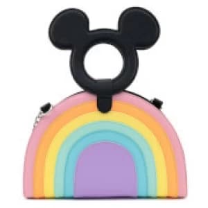 Loungefly Disney Mickey Mouse Pastel Rainbow Handle Cross Body Bag