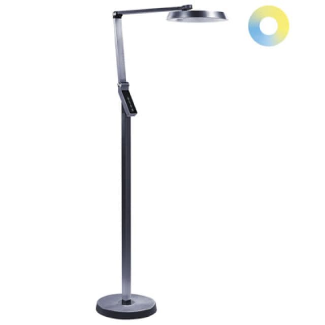 Beliani LED Floor Lamp Carina With Dimmer Metal Dark Grey